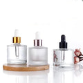 NEW in STOCK 30ml 50ml Short Wide Round Eco-friendly Essential Oil Serum Glass Dropper Bottle with Screen Printing