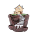 Factory Resin Vintage Garden Planter with Storage Function Succulent Flowerpot House Shaped Desktop Home Decoration for Bonsai