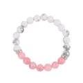 Europe and America Wholesale Healing 8MM White Turquoise Pink Crystal Beaded Bracelets for Women