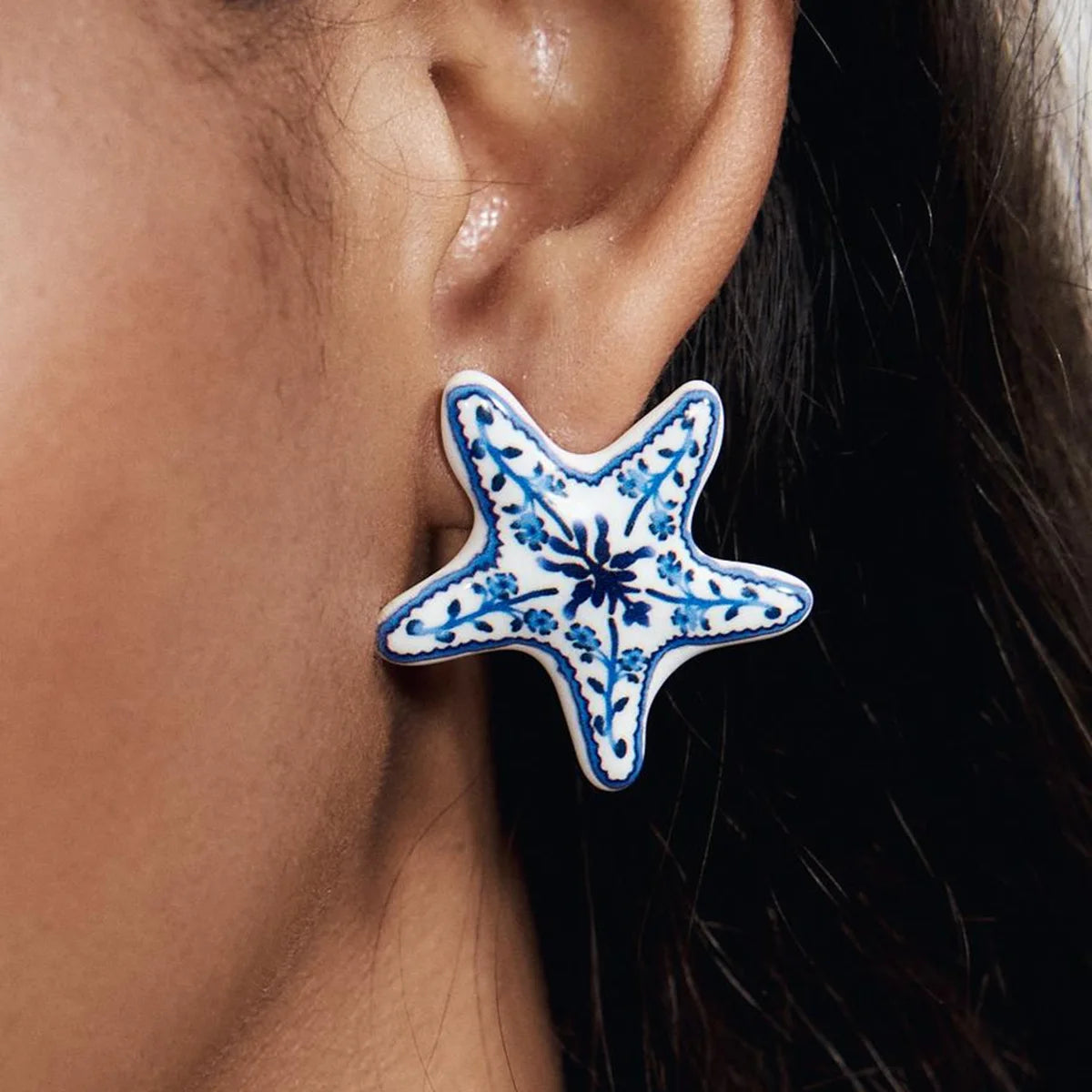 Jewelry Polymer Clay Stud Earrings Trend Summer Cool Ocean Wind Alloy Starfish Design 14K Gold Plated Fine Jewelry for Women