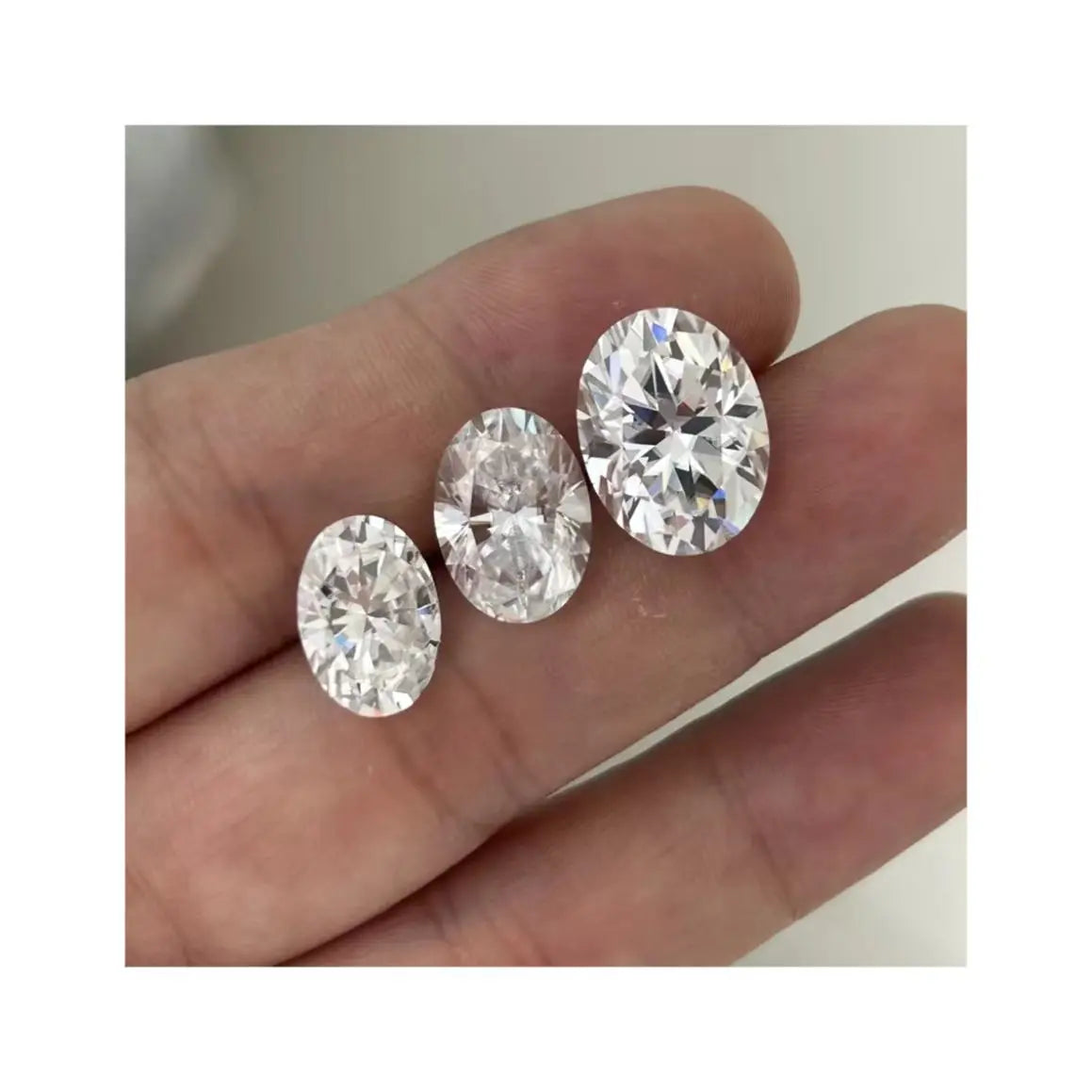 VVS1 D White Moissanite GRA 8x10mm 3CTS Oval Cut White Color Moissanite Diamond Stone
