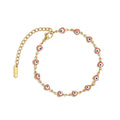 Chris April 316L Stainless Steel PVD Plated Tennis Chain Soft Ceramic Enamel pink Fishes Bracelets