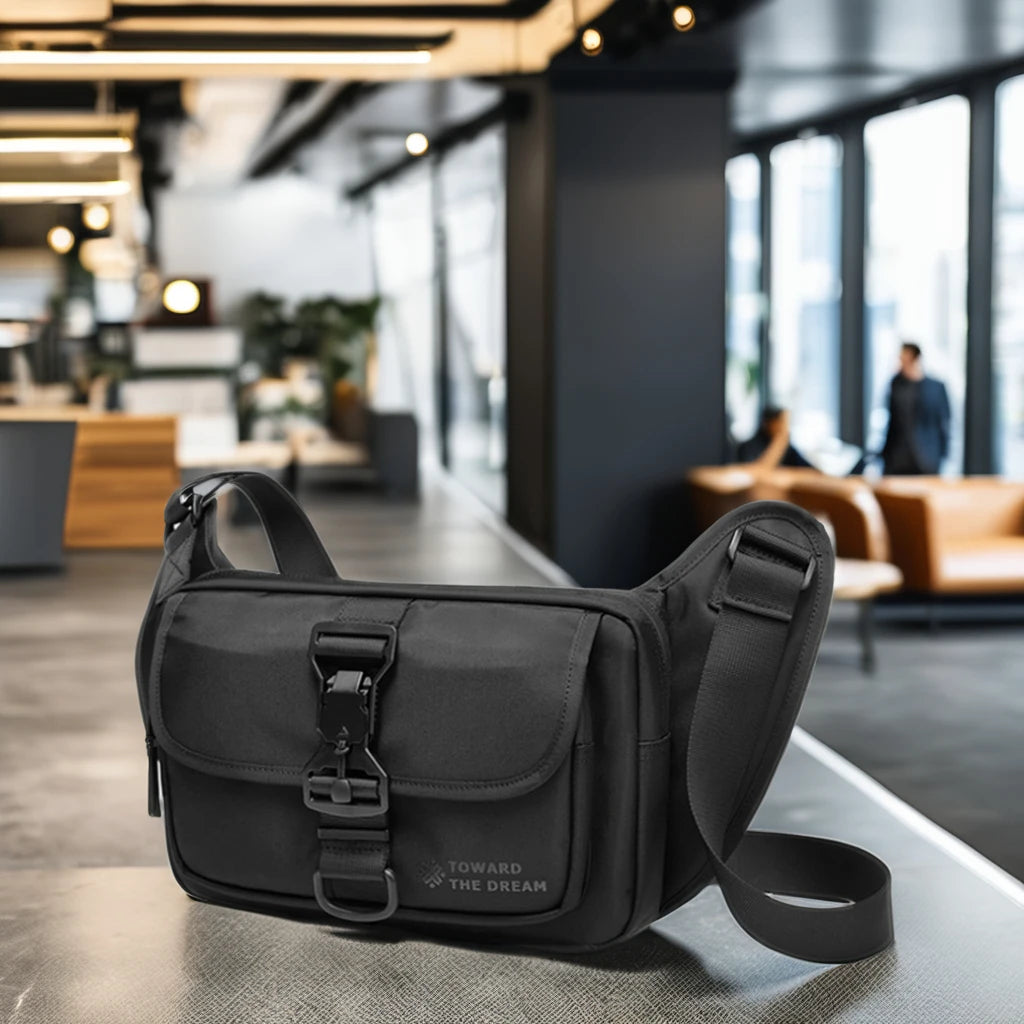 Custom Professional Men's Oxford Messenger Shoulder Bag Fashionable Long Strip with Felt Cross Sling Featuring Character Pattern