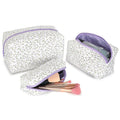 Wholesale Qetesh Toiletry Bag White Floral Black Puffy Professional Wholesale Large Capacity Cosmetics Bag