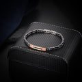 Trendy Italian Style Rose Gold Plated 316 Stainless Steel Fashionable Ceramic Bracelet with 5A Red Zircon Waterproof Jewelry Men