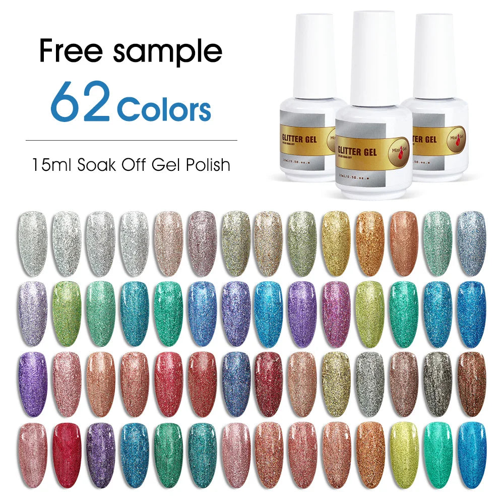 MissGel Reflective Gel Wholesale Glitter Color Private Label Rubber UV Polish Nail Gel