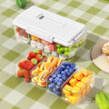 OWNSWING Refrigerator Organizer Bins with Handle Portable Food Box Container with Ice Cube Mold Plastic Food Container