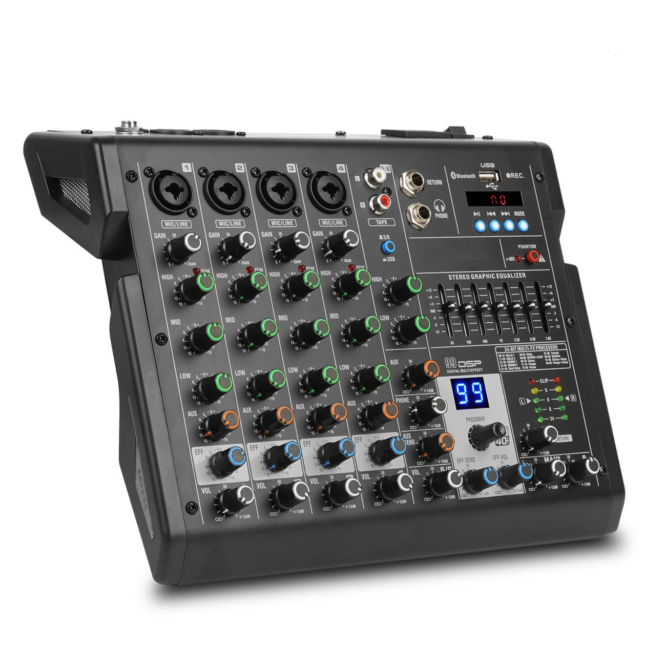 Biner B6 Professional Hot Sale Built in 99 Types of DSP Effect 6 Channels Digital Sound Mixing Console Usb Audio Mixer