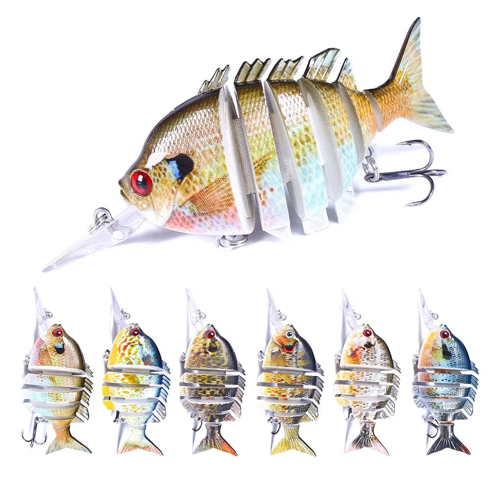 Wholesale JM031 10cm 12.7g Artificial Hard Plastic Baits 4 Segments Multi Jointed Minnow Fishing Lures