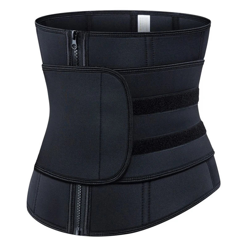 New Printing Logo Private Label Women Slimming Workout Compression Double Belt Neoprene Waist Trainer