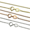 14K Solid Gold Chain Necklaces AU585 Solid Gold 1mm Cable Chain Real Gold Jewelry