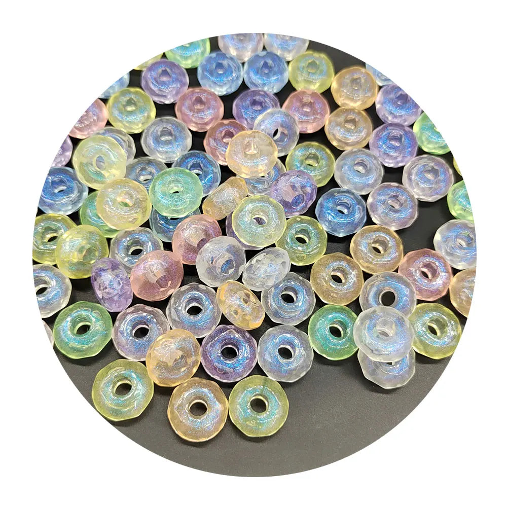 Mix Designs Plastic AB Color Faceted Acrylic Beads Loose Spacer Round Beads for Jewelry Making