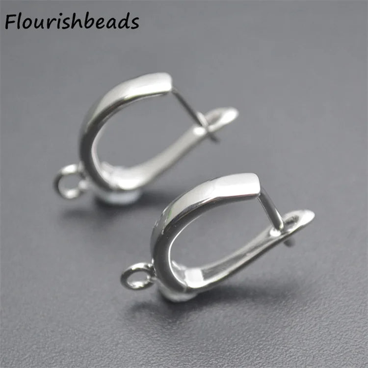 Good Quality Anti Rust 18K Gold Silver Plated Lever Back U Shape Earring Hooks Findings for Jewelry Making