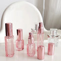 4ml 10ml 20ml 30ml Square Glass Rose Gold Cosmetic Toner Bottle with Rubber Stopper Perfume Spray Bottle