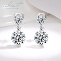 Silver 925 Original Total 5 Carat Round Brilliant Cut Diamond Test Past D Color Moissanite Stud Earrings for Wedding