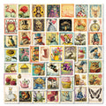 50Pcs Retro Picture Book Stamp Graffiti Stickers for Notebook Bottle Decor Children Storybook Sticker