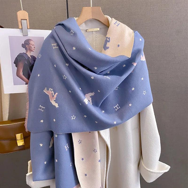 Brand Styles Floral High Quality Warm Women Cashmere Scarf Soft and Wram Fot Winter Ladies Pashmina Scarf Famous Brand Scarves