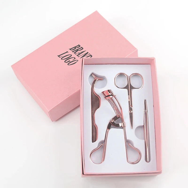 Simple Cardboard Paper Packaging Eyelash Tweezers Tools Customization Rigid Package Box Gift Sets Top Lid and Base Packaging Box