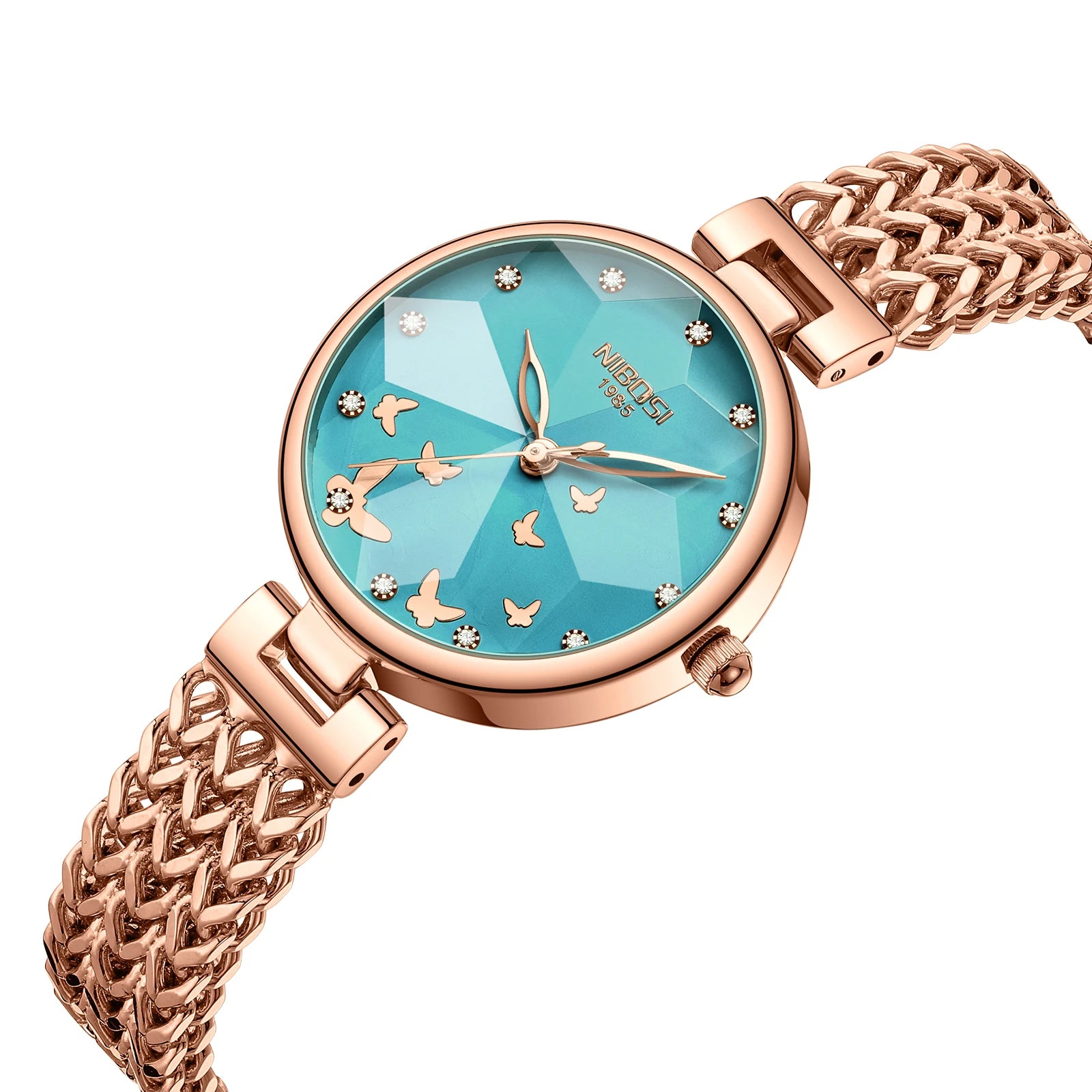 NIBOSI 2635 Luxury Quartz Watch for Women Ladies Quartz Stainless Steel Diamond New Wristband Fashion Wrist Watch for Gift