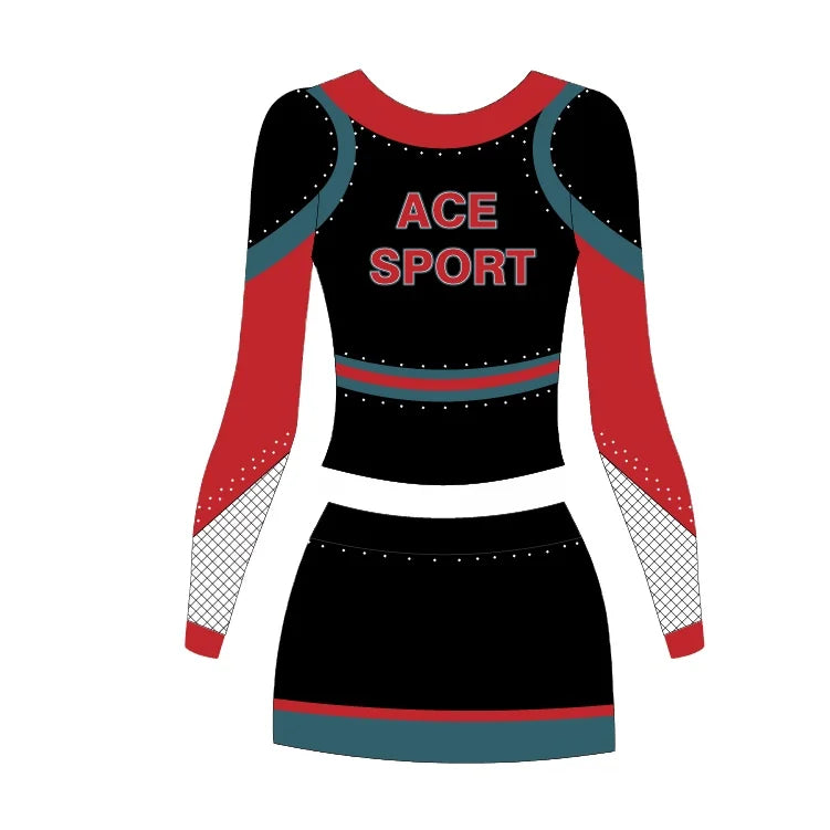 Ace Sports Girls Sexy Extreme Cheer Training Dancewear Cheerleadnging Uniform Majorette Team Costume With Sequins