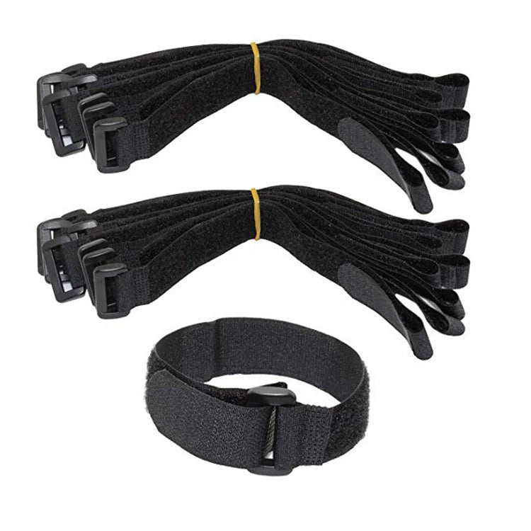 Hook and Loop Belt Buckle Luggage Strap Storage Whoop Strap Self-adhesive Binding Fastening Nylon Black Tape Multipurpose 1pcs