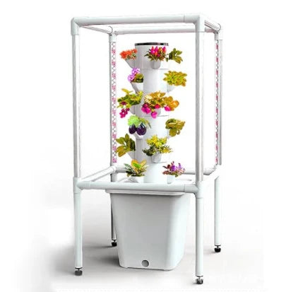 Movable Indoor Grow System 10 15 20 25 30 Plants Vertical Plant Tower