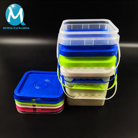 Hot Sale QIMING 20 Liter 5 Gallon Square Clear Food Grade PP Plastic Bucket with Custom Logo and 24/7 Service