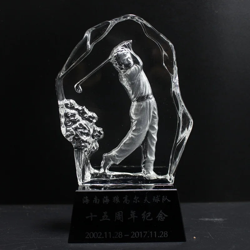 Unique Design Crystal Golf Iceberg Trophy Cup for World Cup Golf Competition Prize