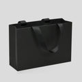 Wholesale Christmas Art Paper Shopping Bags Black Reusable Gift Bags with Digital Printing Classic Style for Small Businesses