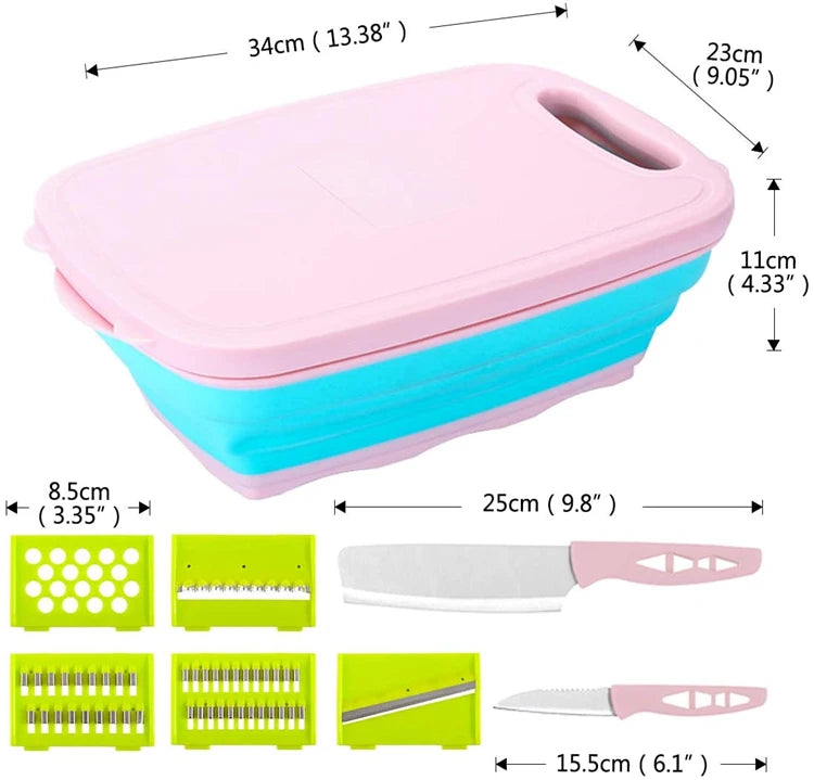 Hot Sell New Design PP Plastic Kitchen Tool Multi-function Food Cutting Board & Vegetable Grater with Drain Basket Custom