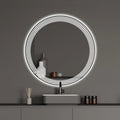Modern Frameless Round Front Light 3 Colors Dimmable Waterproof Touch Switch Smart LED Light Wall Mirror Bathroom
