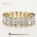 Custom Radiant Cut Eternity Band Wedding Band 14K Real Gold IGI Certified Synthetic Diamond Ring