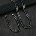 Stainless Steel Retro Double Buckle Six-Sided Polished Necklace Fashion Trendy Personality Bracelet Bold Punk Anniversary