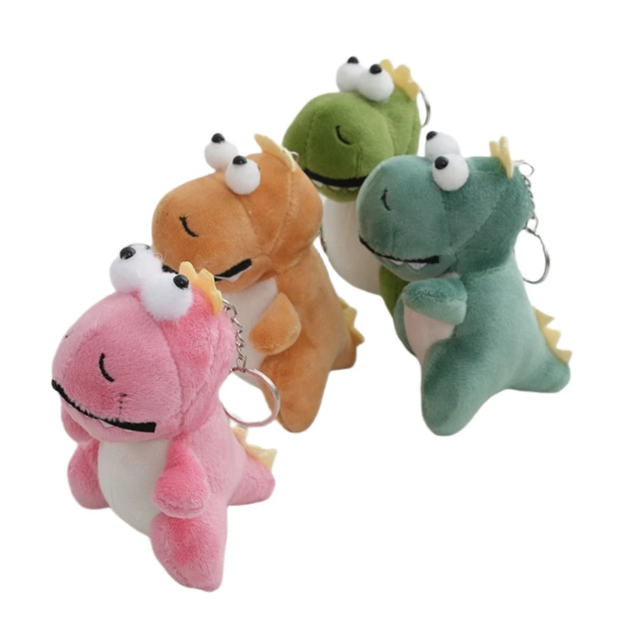 Small Peluches Big Eye Dinosaur Plush Keychain Dragon Plush Toy Keychain Soft Stuffed Animal Toys Plushie Mini Animals Dinosaurs