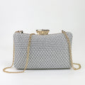 Popular Small Luxury Crystal Gold Silver Fashion Lady Purse Flower Rhinestone Clutch Shoulder Evening Bag