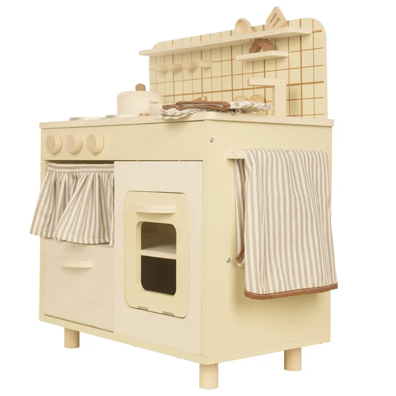 2023 New Children's Play House Wood Kitchen Toy Set Wooden Girl Cooking Kitchen Kids Home Simulation Toys