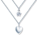 Jewelry Women Necklaces 925 Sterling Silver Layer Heart Zircorn 2021 Necklace Woman
