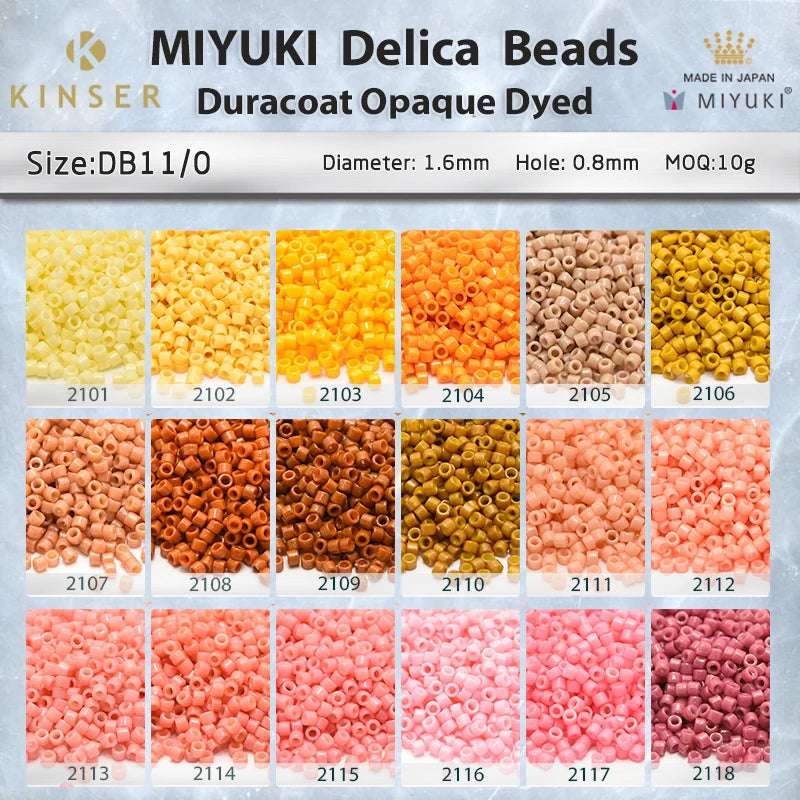 Miyuki Delica Beads 1.6 mm [21 Color Duracoat Opaque Dyed 1  ]10g Pack
