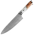 Hot Sale Chef Knife Sets with White Resin Handle 67-Layer VG10 Damascus Steel Gift Box Ambidextrous Kitchen Use