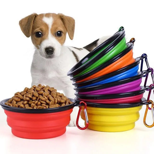 Outdoor Foldable Collapsible Portable Dog Food Bowl MegaBDM