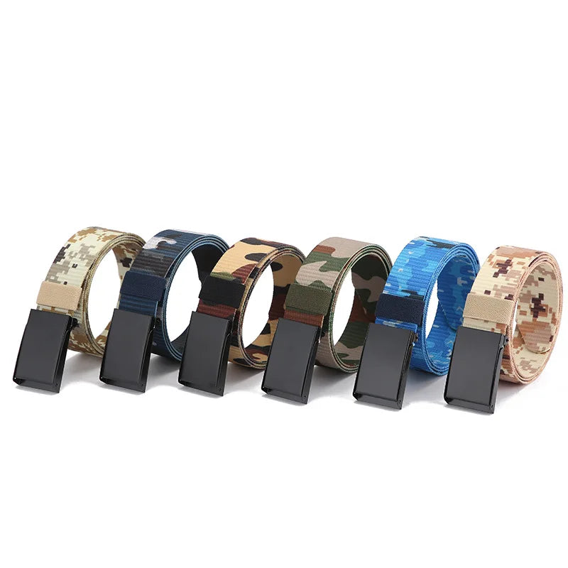 Iron Flap Buckle Training Camouflage Belt Popular Buckle Nylon Belt for Men