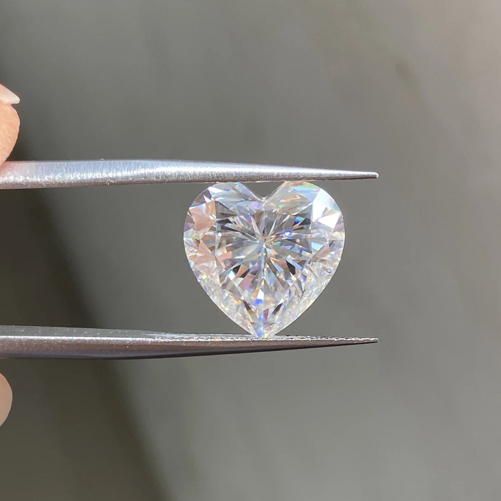 HQ Gems D VVS1 Heart Cut 6.5x6.5mm 1 Carat Pass Positive Diamond Tester Loose Diamond