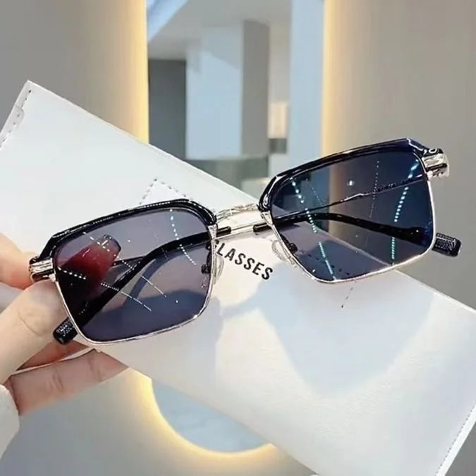 Half Frame Color Changing Myopia Glasses for Men Square Professional Anti Blue Light Glasses Custom Logo