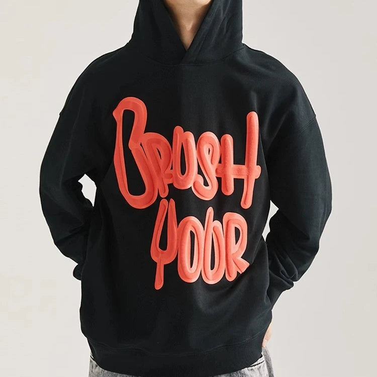 OEM Manufacturer's Men's Cotton Oversized Pullover Multi-Color 3D Puff Printing Hooded Hoodie Custom Logo Streetwear for Winter
