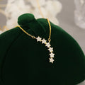 Fashion Necklaces 925 Sterling Silver Zircon Necklace a Row of Stars Star Zircon Pendant Gold Plated Necklaces for Women