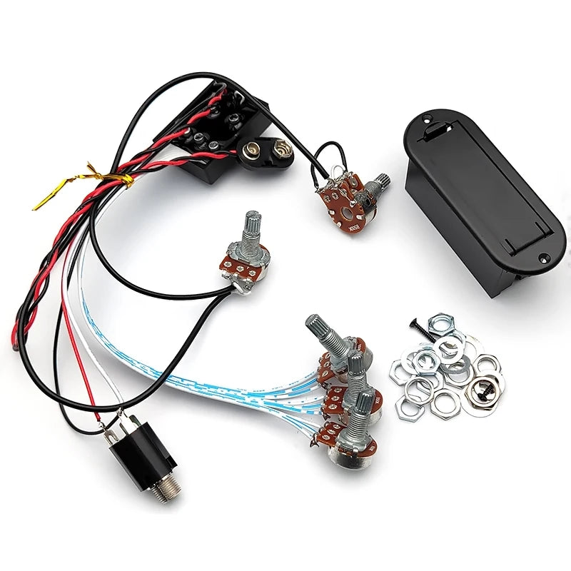 Pre-wired 3 Band Active Bass Circuit Active & Passive EQ Equalizer Electric Bass Preamp Circuit