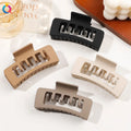 QIYUE 8.5cm Double Grip Claw Clip Frosted square Hair Clips Women's Hair Accessories