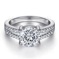 Simple Trendy Ring With Thin Band Rhodium Plated 925 Sterling Silver Ring for Women