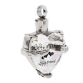 Stainless Steel clear Crystal Heart Cremation Urn My Father Keepsake Birthstone Ash Pendant Wholesale Heart Cemetery love Dad