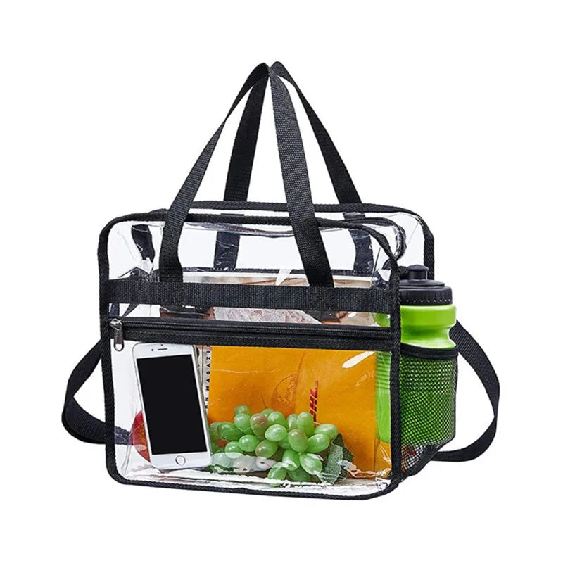 Custom PVC Grocery Bags Clear Shopping Tote Bag Customized Logo Printed PVC Transparent Travel Tote Bags for Sports